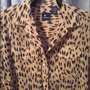 Liz Claiborne animal print shirt size petite